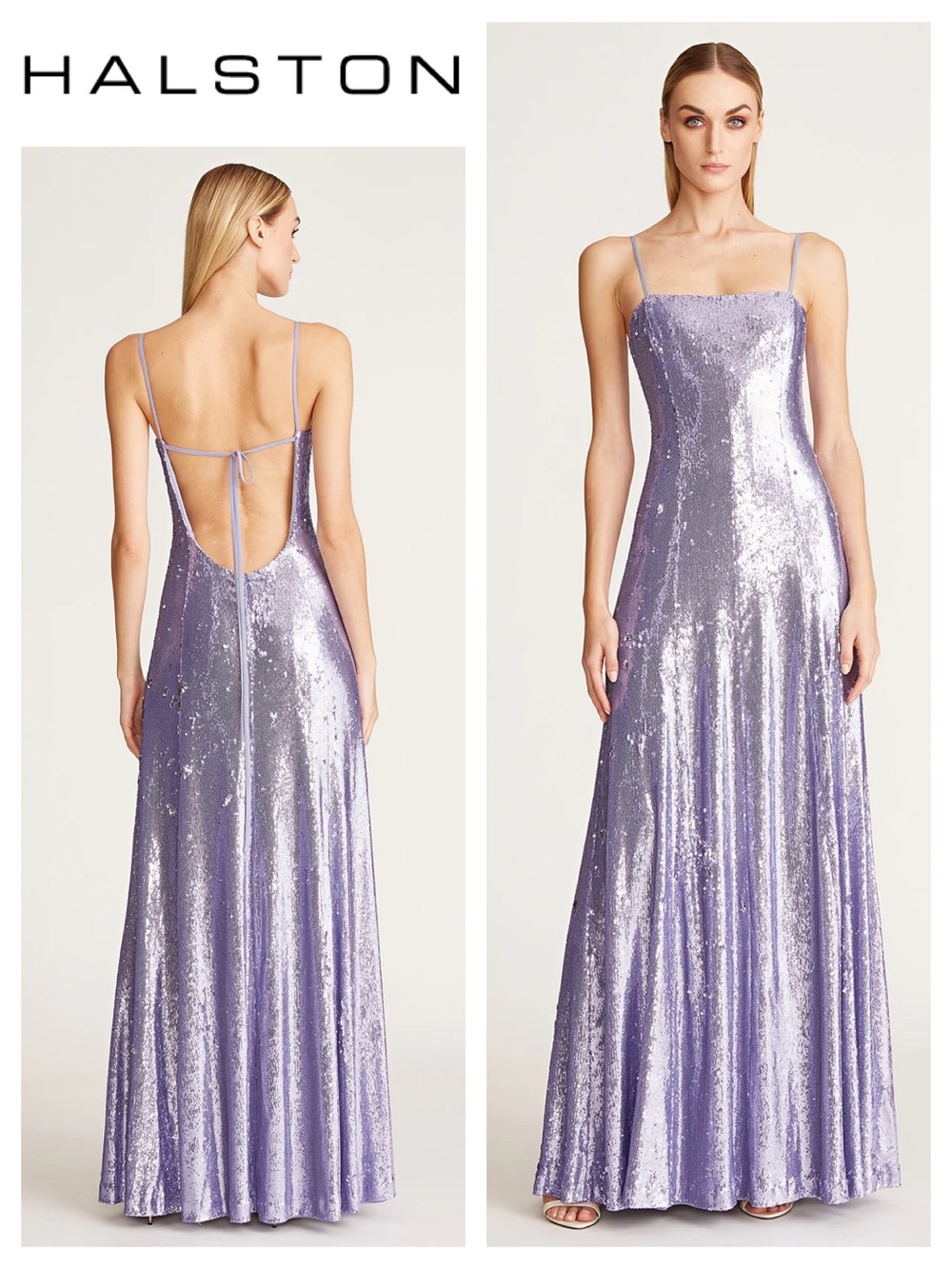 HALSTON Charlotte Sequins Gown